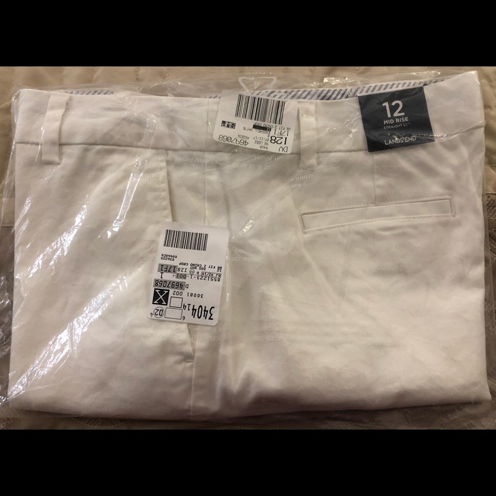 NEW, with tags - white chino crop - size 12